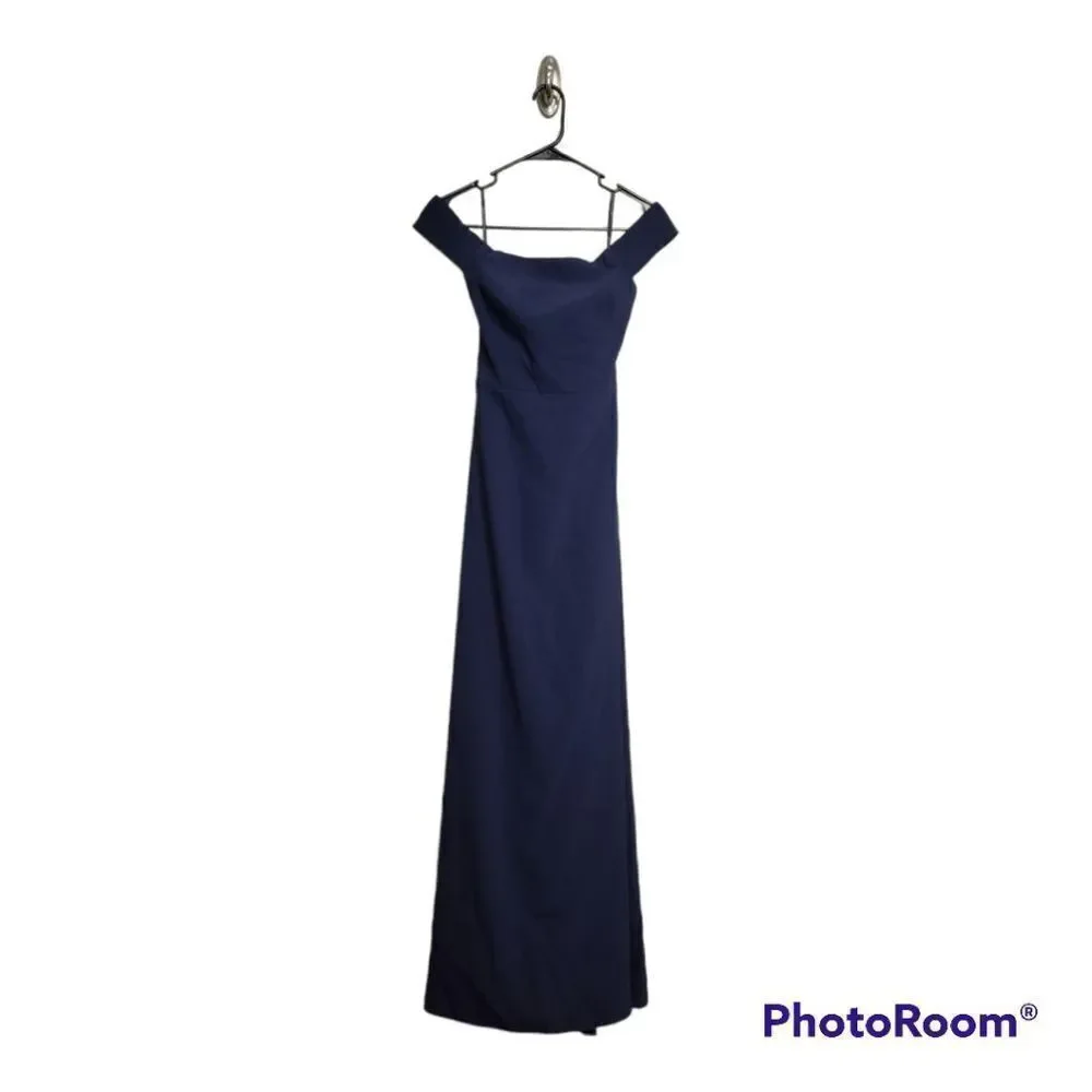 Dessy Collection Off the Shoulder Trumpet Skirt Gown - Picture 2 of 5